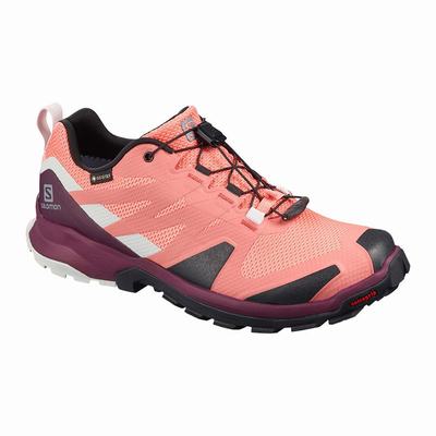 Salomon XA ROGG GTX W - Naisten Polkujuoksukengät - Koralli/Mustat